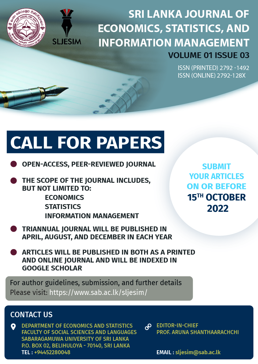 Sri Lanka Journal of Economics, Statistics and Information Management